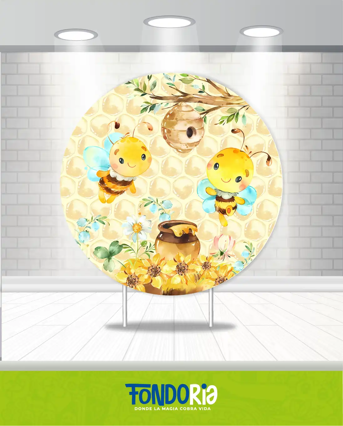 Fondo Redondo con Elástico Abejitas
