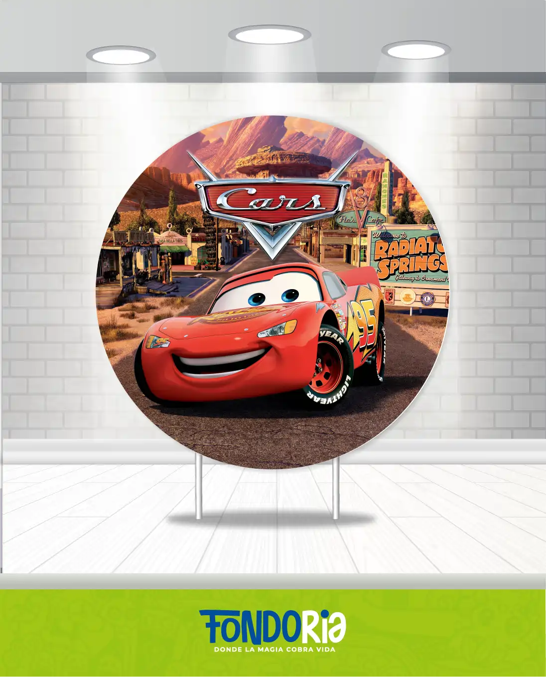 Fondo Redondo con Elástico Cars